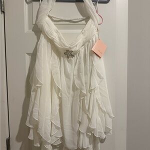Nana Jacqueline Ivory Halter Dress